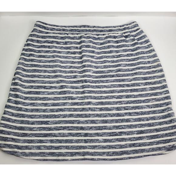 Dakini Skirt Size Large Gray White Striped Pull-On Drawstring Womens - Picture 4 of 10